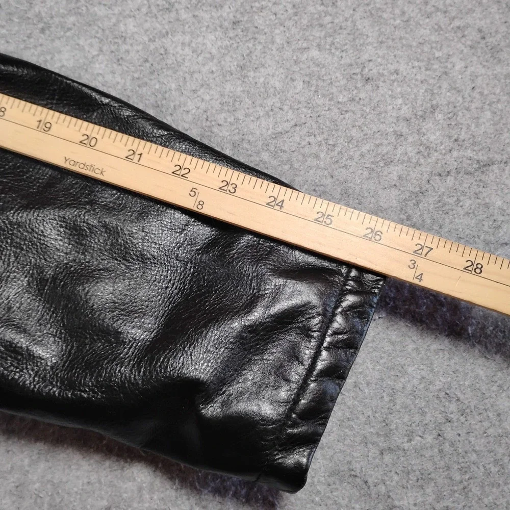 Clench Jeans Real Leather Car Coat Jacket Mens 3XL Black Button Up Vintage Y2K
